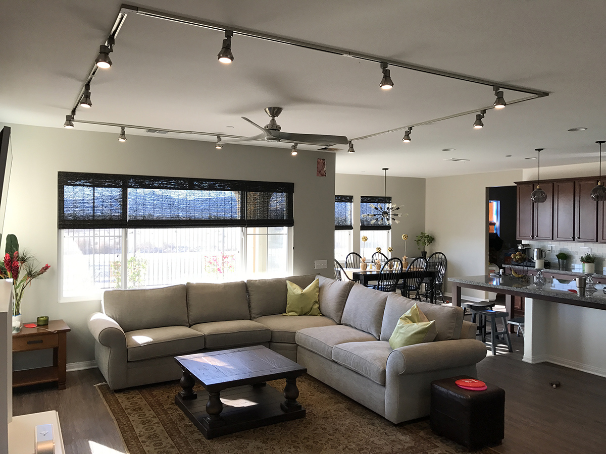 An LED Architectural White Track Lighting installation with product list